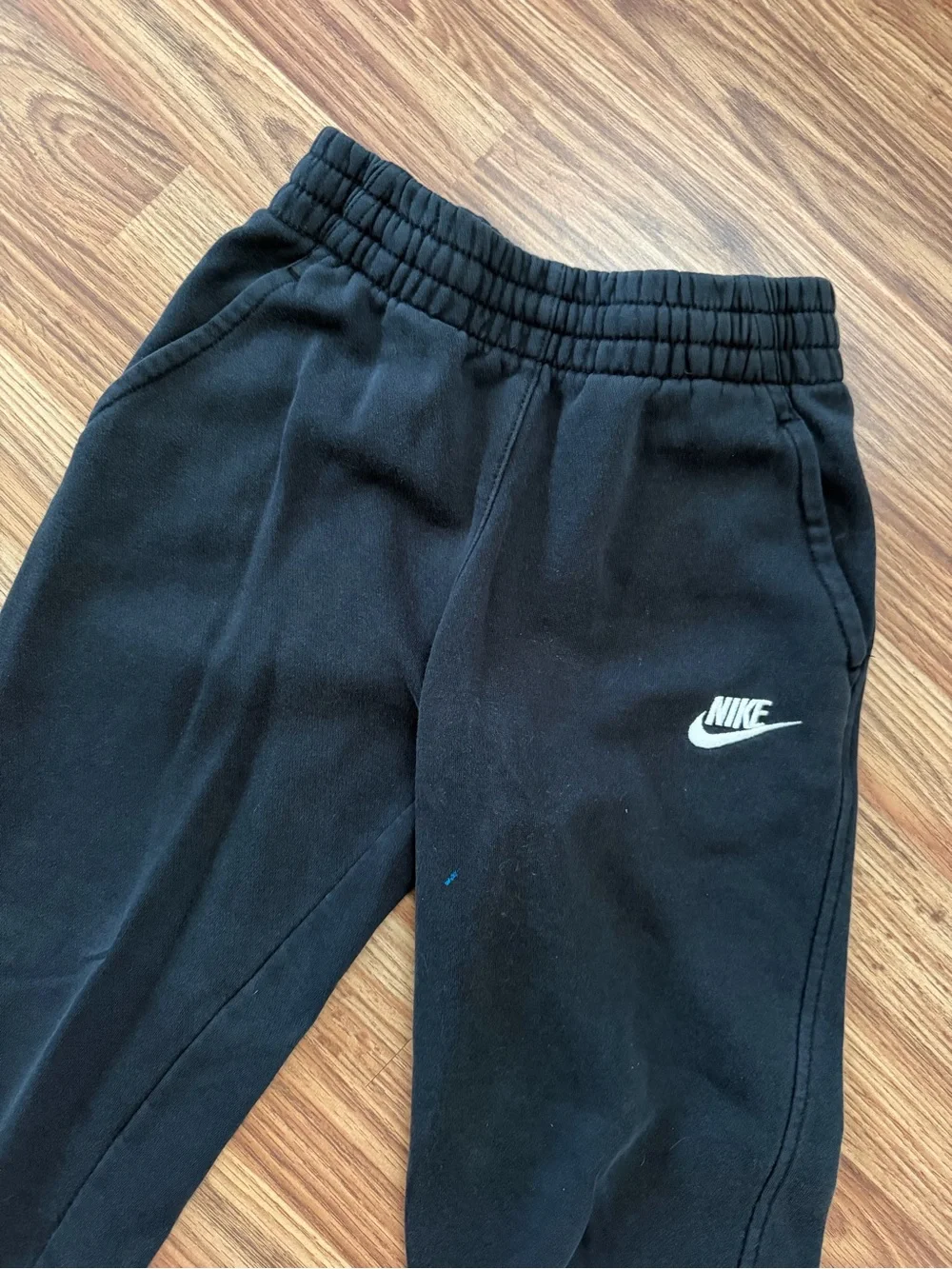 Nike Black Kids Fleece Joggers with White Swoosh